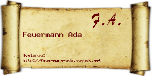 Feuermann Ada névjegykártya